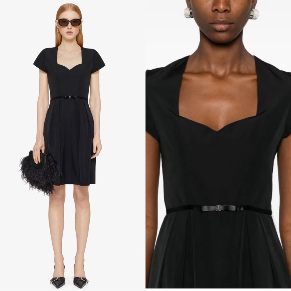 Givenchy 4G-Bow Black Taffeta Mini Dress Size 36/4 NWT - Picture 6 of 12